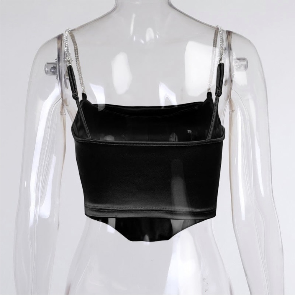 Stretch Satin Corset Top - Picture 4 of 4